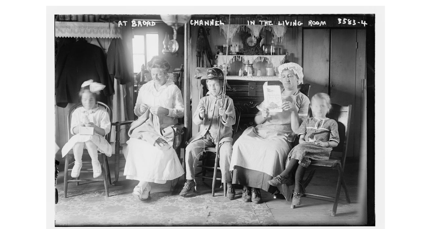 A living room at Broad Channel, Queens, New York, early twentieth century